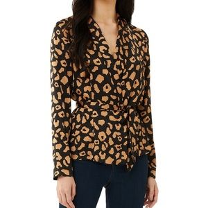 NWT Leopard Wrap Top!